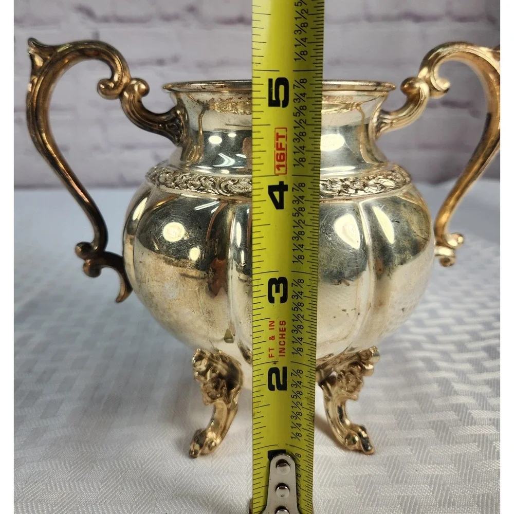 Vintage Sheridan Silver On Copper Sugar Bowl By The Sheridan Silver Company 1946
